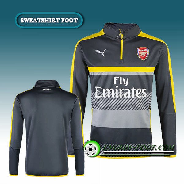 Engros-foot: Sweatshirt Training Arsenal Ebene/Jaune 2016 2017 Thailande