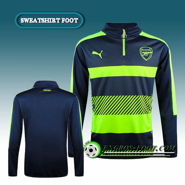 Engros-foot: Sweatshirt Training Arsenal Noir/Vert 2016 2017 Thailande