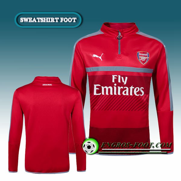 Engros-foot: Sweatshirt Training Arsenal Rouge/Gris/Blanc 2016 2017 Thailande