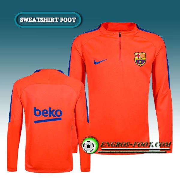 Engros-foot: Sweatshirt Training FC Barcelone Orange 2016 2017 Thailande