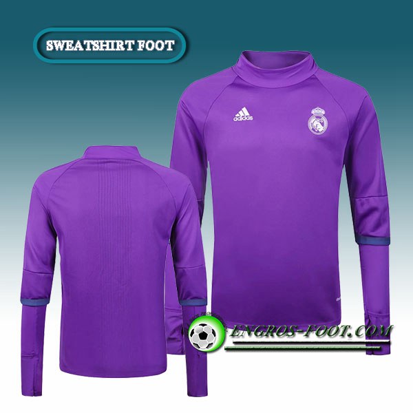 Engros-foot: Sweatshirt Training Real Madrid Violet/Cristal Blanc 2016 2017 Thailande