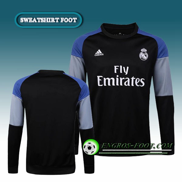 Engros-foot: Sweatshirt Training Real Madrid Noir/Violet 2016 2017 Thailande