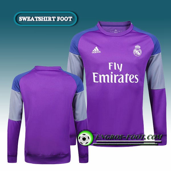 Engros-foot: Sweatshirt Training Real Madrid Violet 2016 2017 Thailande