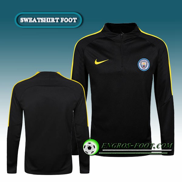 Engros-foot: Sweatshirt Training Manchester City Noir 2016 2017 Thailande