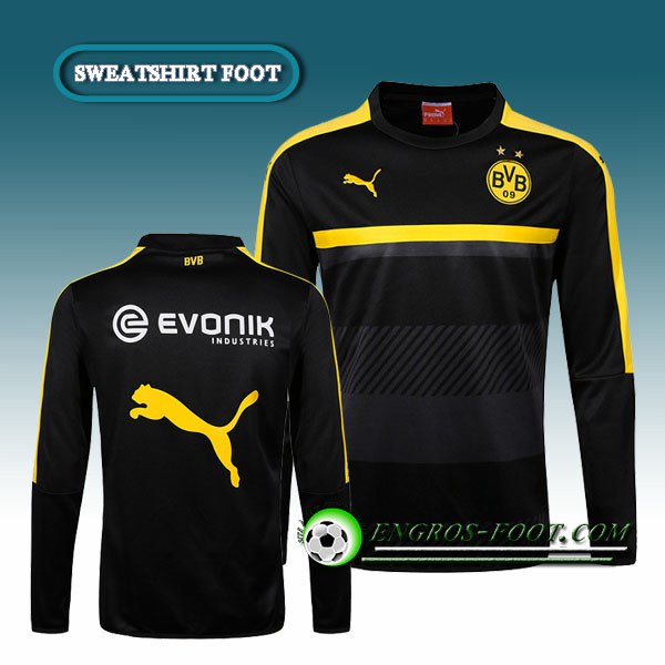 Engros-foot: Sweatshirt Training Dortmund BVB Noir 2016 2017 Thailande