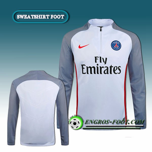 Engros-foot: Sweatshirt Training Paris PSG Strike Drill Blanc/ Rouge 2016 2017 Thailande