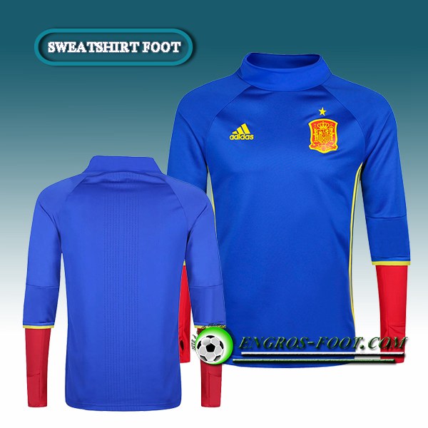 Engros-foot: Sweatshirt Training Espagne Bleu 2016 2017 Thailande