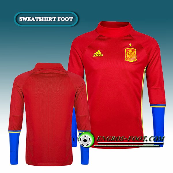 Engros-foot: Sweatshirt Training Espagne Rouge 2016 2017 Thailande