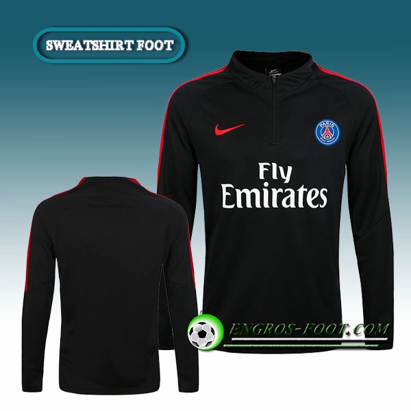 Engros-foot: Sweatshirt Training Paris PSG Noir/Rouge 2016 2017 Thailande