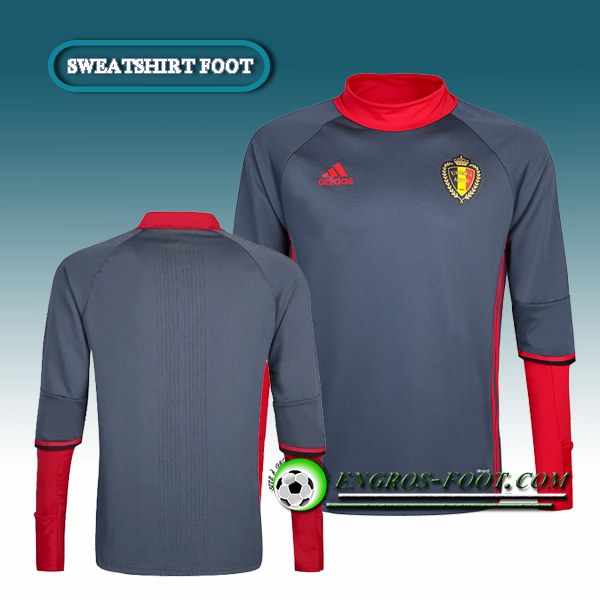 Engros-foot: Sweatshirt Training Belgique Gris/Rouge 2016 2017 Thailande