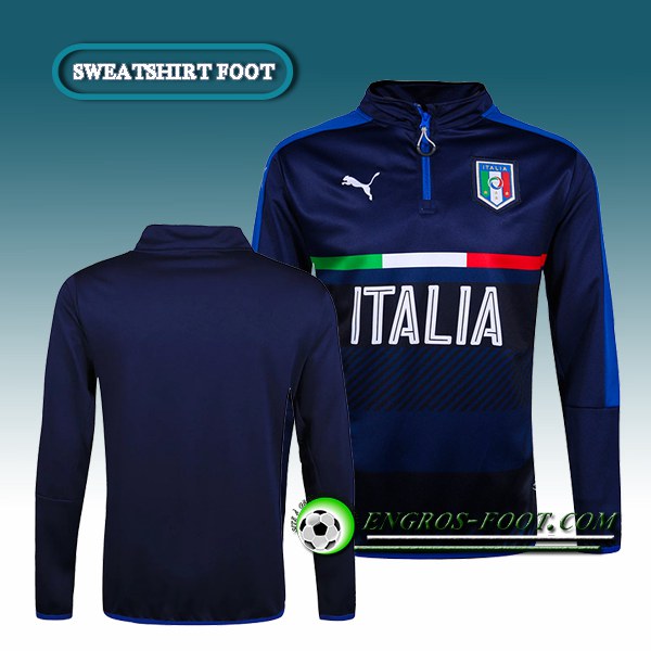 Engros-foot: Sweatshirt Training Italie Noir/Blanc/Bleu 2016 2017 Thailande