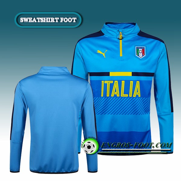 Engros-foot: Sweatshirt Training Italie Bleu/Noir 2016 2017 Thailande