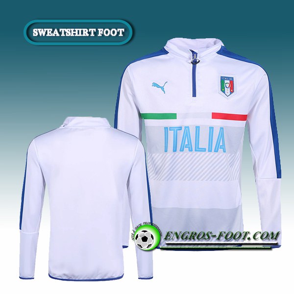 Engros-foot: Sweatshirt Training Italie Blanc/Bleu 2016 2017 Thailande