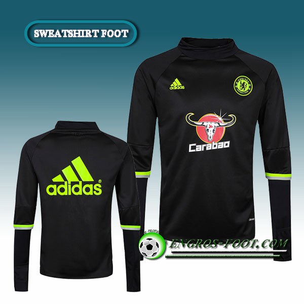 Engros-foot: Sweatshirt Training FC Chelsea Noir/Jaune 2016 2017 Thailande