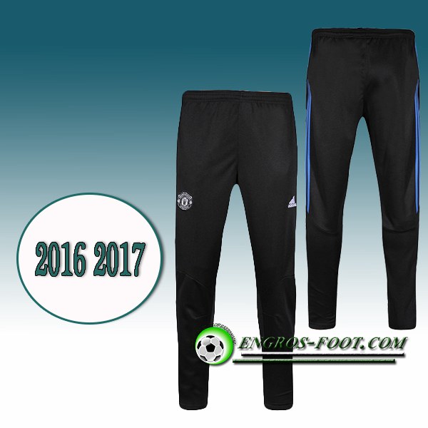 Engros-foot: Pantalon Training Manchester United Noir/Blanc 2016 2017 Thailande