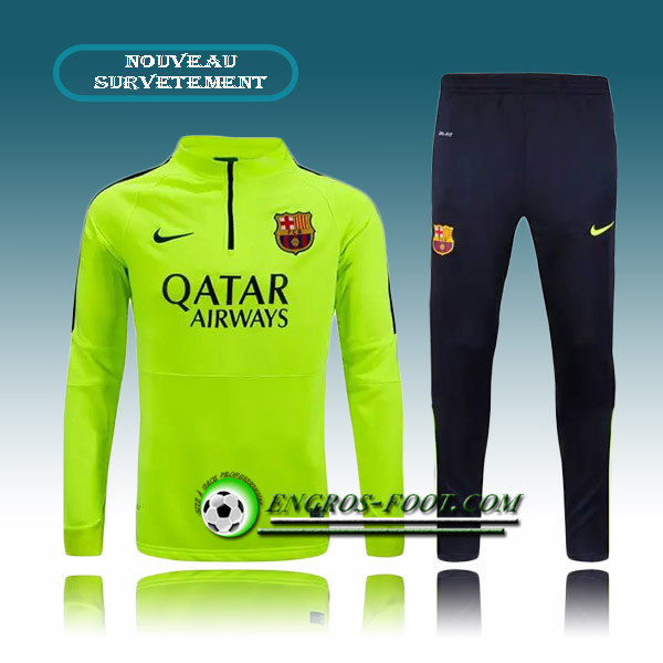 Engros-foot: Survetement Foot FC Barcelone Vert 2015 2016 Thailande