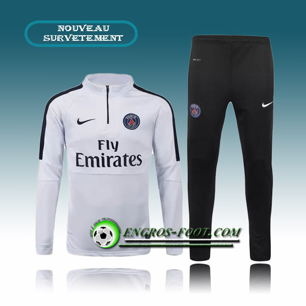 Engros-foot: Survetement Foot Paris PSG Blanc 2015 2016 Thailande