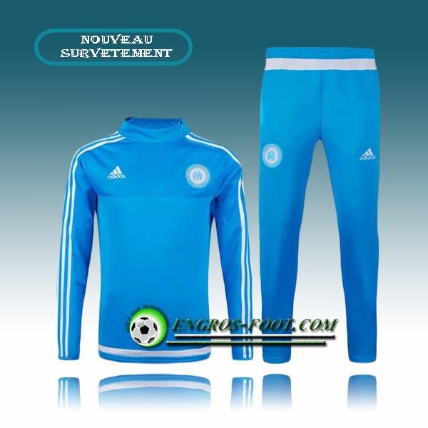 Engros-foot: Survetement Foot Marseille OM Bleu Clair 2015 2016 Thailande