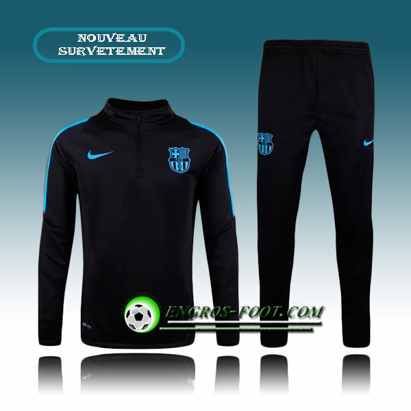 Engros-foot: Survetement Foot Barcelone Noir&Blue Side 2015 2016 Thailande