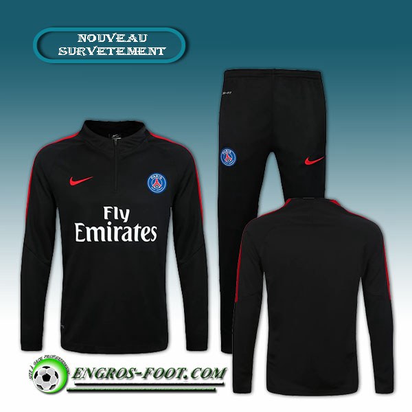 Engros-foot: Survetement Foot Paris PSG Noir 2016 2017 Thailande