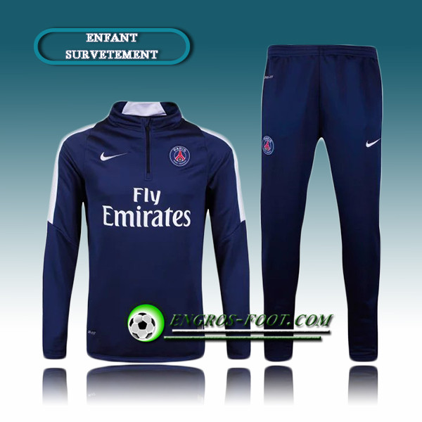 Engros-foot: Survetement Enfant Paris PSG Bleu 2016 2017 Thailande