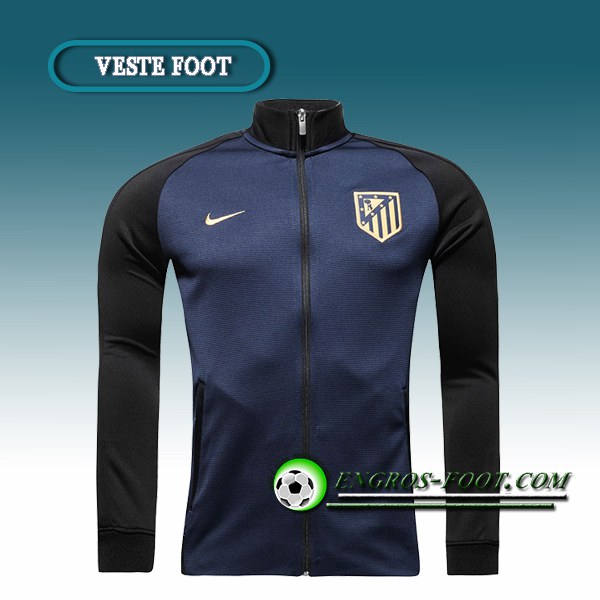 Engros-foot: Veste Foot Atletico Madrid Bleu/Noir 2016 2017 Thailande