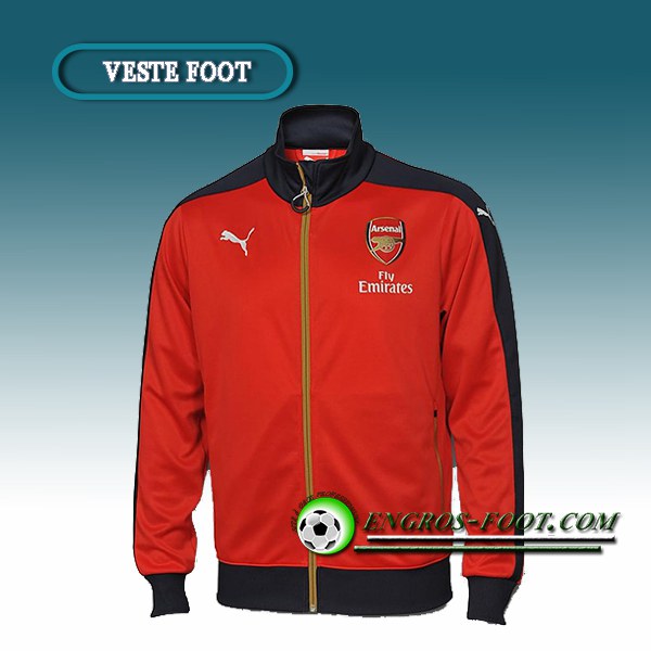 Engros-foot: Veste Foot Arsenal Rouge/Noir 2016 2017 Thailande