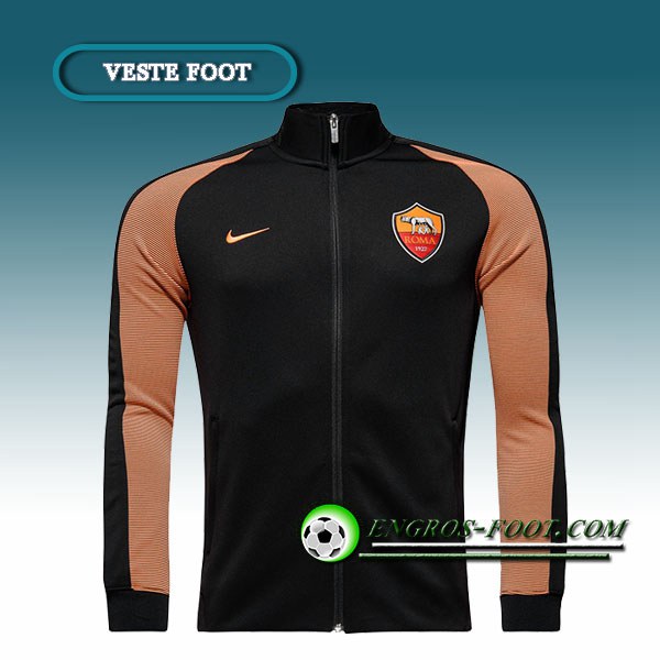 Engros-foot: Veste foot AS Roma Noir/Jaune 2016 2017 Thailande