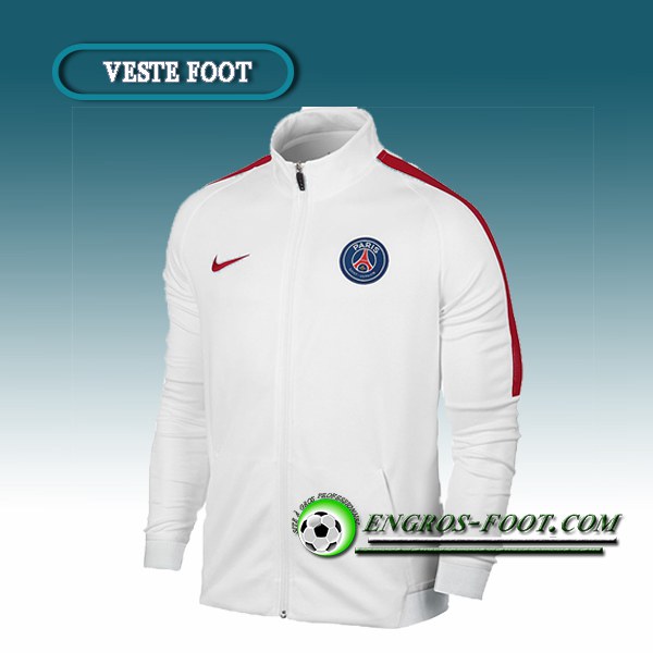 Engros-foot: Veste Foot Paris PSG Blanc/Rouge 2016 2017 Thailande