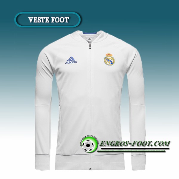 Engros-foot: Veste Foot Real Madrid Blanc 2016 2017 Thailande