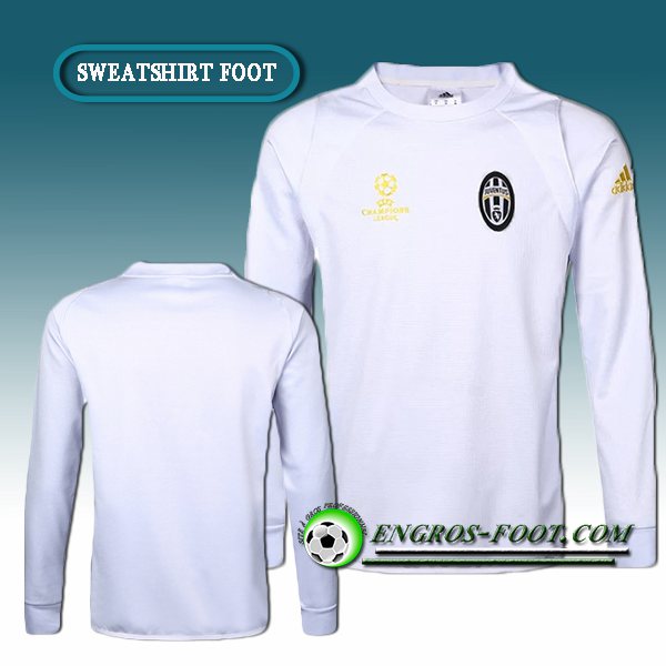 Engros-foot: Champions Sweatshirt Training Juventus Velours Blanc 2016 2017 Thailande