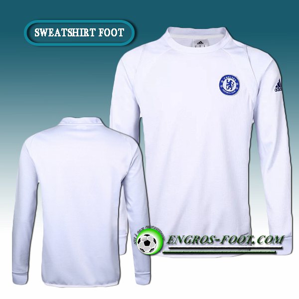 Engros-foot: Champions Sweatshirt Training FC Chelsea Velours Blanc 2016 2017 Thailande