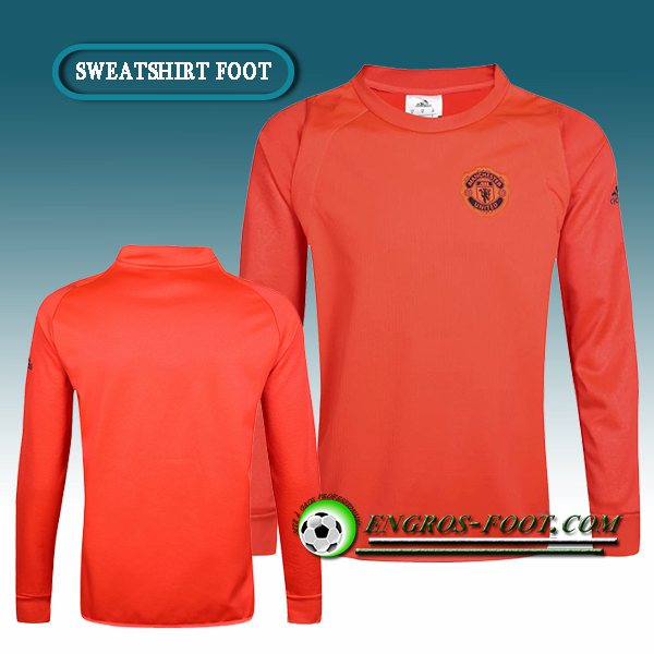 Engros-foot: Champions Sweatshirt Training Manchester United Velours Orange 2016 2017 Thailande