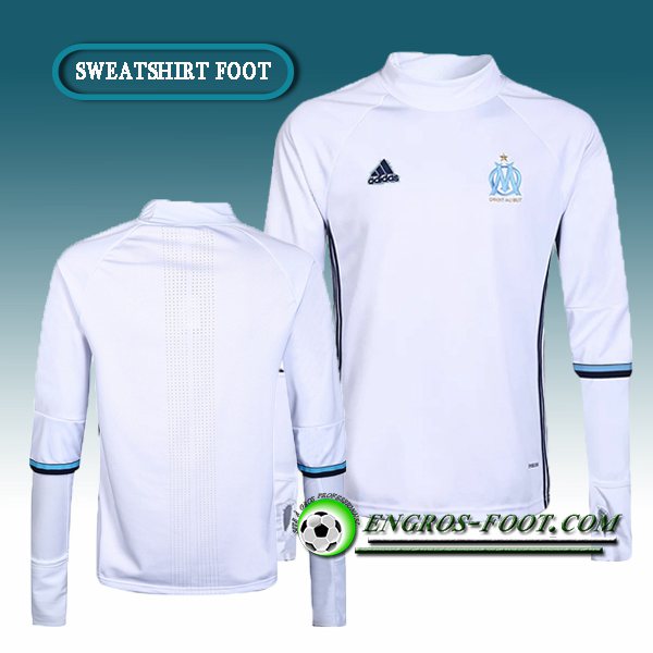 Engros-foot: Sweatshirt Training Marseille OM Blanc 2016 2017 Thailande