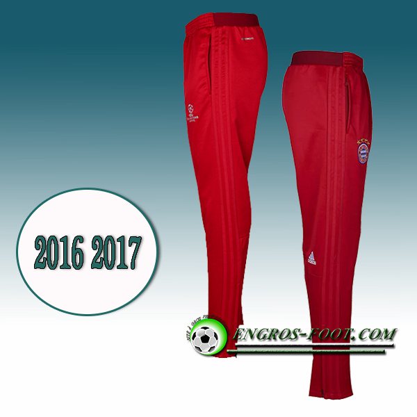 Engros-foot: Pantalon Training Bayern Munich Velours Rouge 2016 2017 Thailande