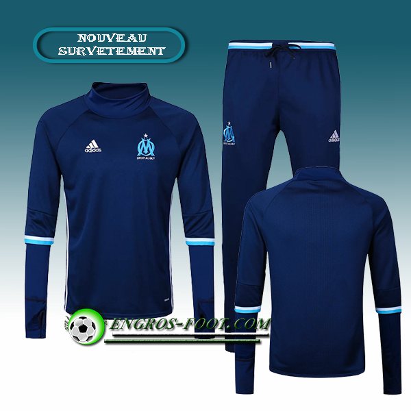 Engros-foot: Survetement foot Marseille OM Bleu Marine 2016 2017 Thailande