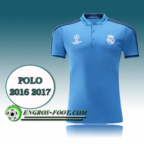 Engros-foot: Champions League Maillot de Polo Real Madrid Bleu 2016 2017