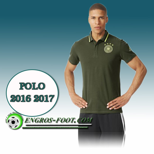 Engros-foot: Maillot Polo Equipe de Allemagne Foot Vert Fonce 2016 2017