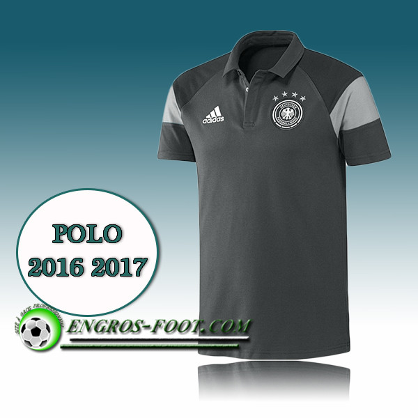 Engros-foot: Maillot Polo Equipe de Allemagne Foot Gris Fonce 2016 2017