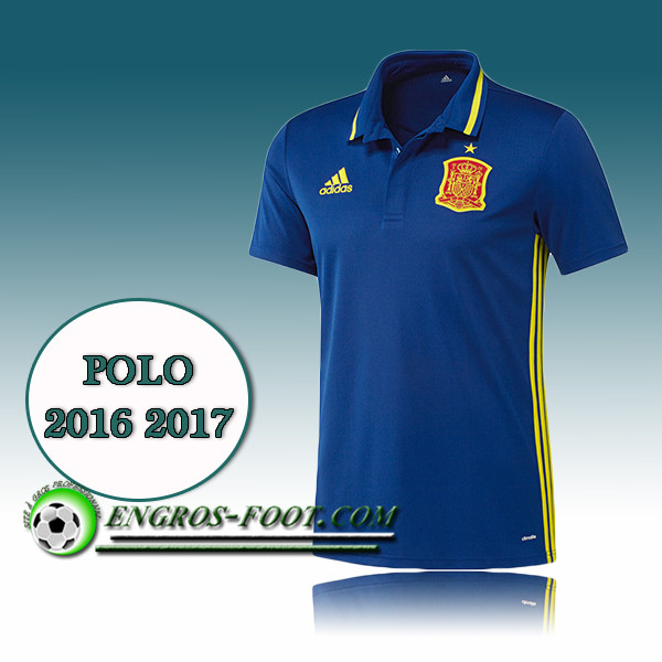 Engros-foot: Maillot Polo Equipe de Espagne Foot Bleu 2016 2017