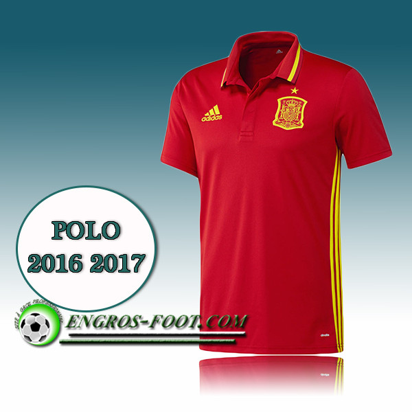 Engros-foot: Maillot Polo Equipe de Espagne Foot Rouge 2016 2017