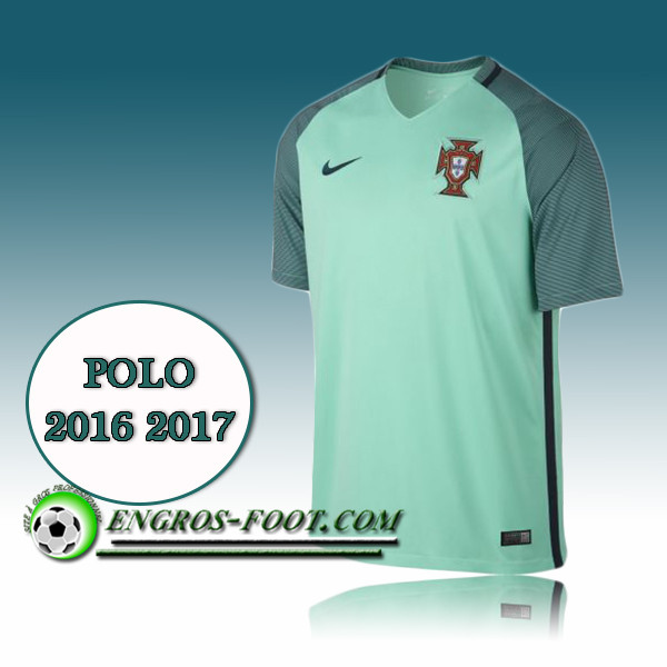 Engros-foot: Maillot Polo Equipe de Portugal Foot Vert 2016 2017