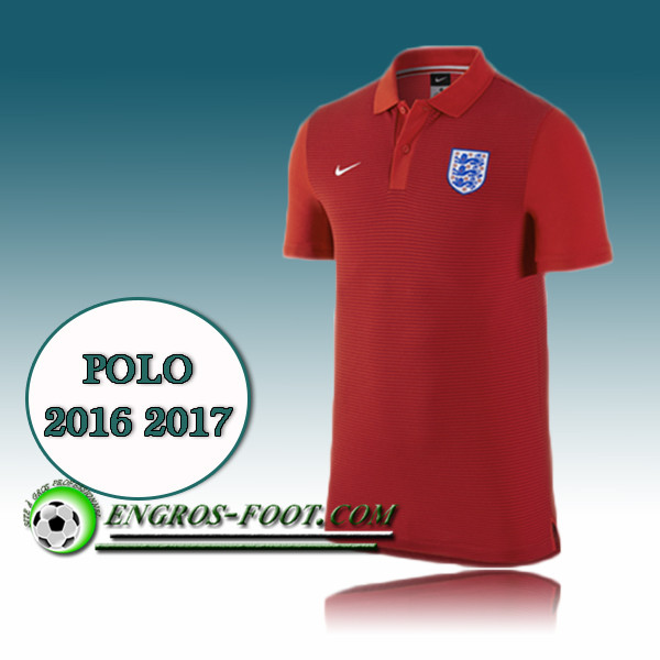 Engros-foot: Maillot Polo Equipe de Angleterre Foot Rouge 2016 2017
