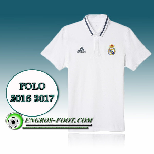 Engros-foot: Maillot de Polo Real Madrid Foot Blanc 2016 2017