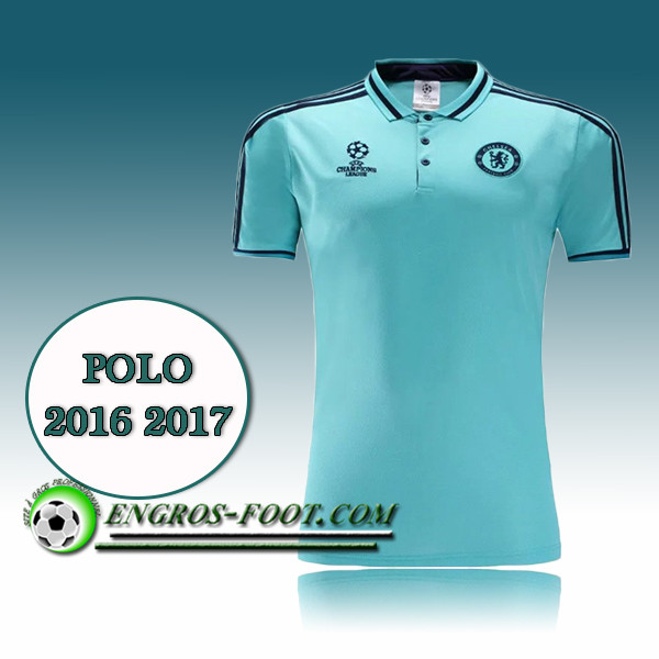 Engros-foot: Champions League Maillot de Polo Chelsea Vert 2016 2017