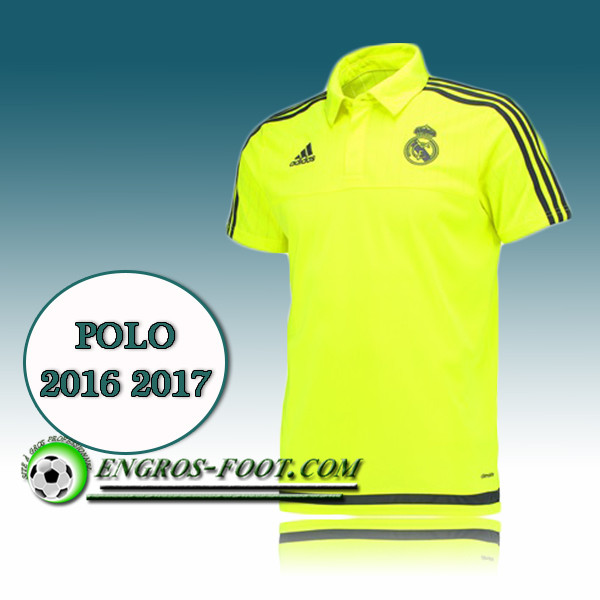 Engros-foot: Maillot de Polo Real Madrid Foot Jaune 2016 2017