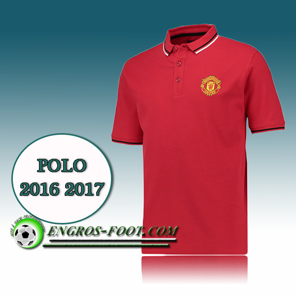 Engros-foot: Maillot de Polo Manchester United Foot Rouge 2016 2017