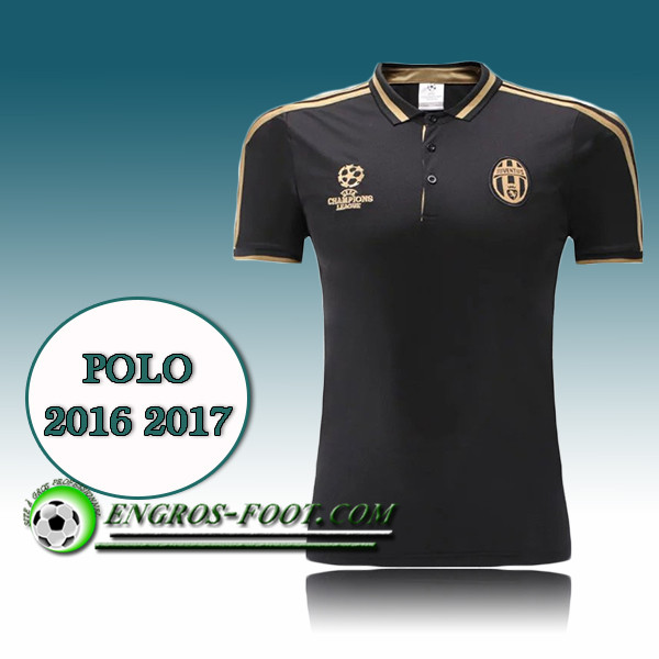 Engros-foot: Champions League Maillot de Polo Juventus Noir 2016 2017