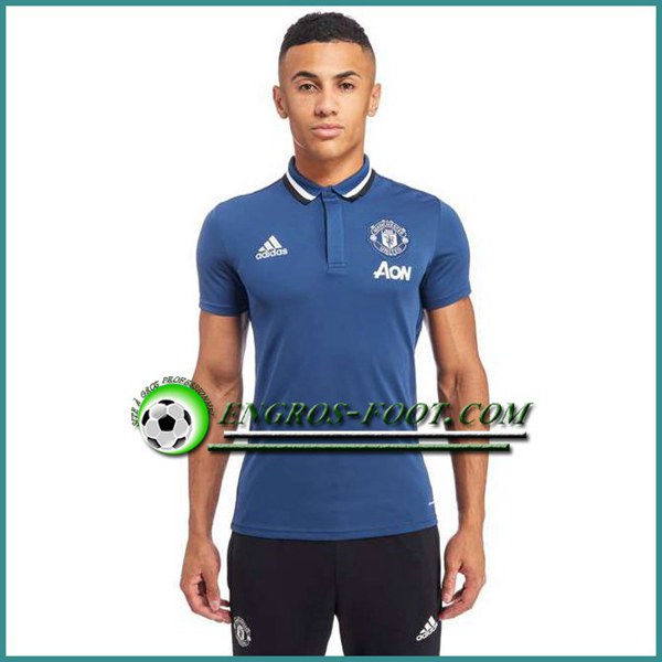 Engros-foot: Maillot de Polo Manchester United Bleu 2016 2017