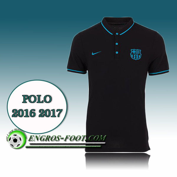 Engros-foot: Maillot de Polo FC Barcelone Foot Noir 2016 2017